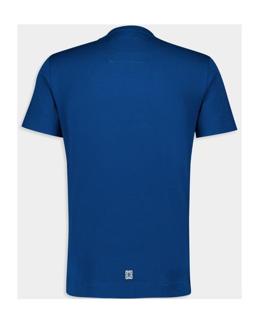 Givenchy Blue Logo Embroidered Crewneck T-Shirt for men