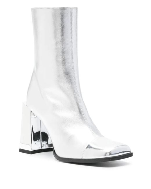 CAREL PARIS White Moon 90Mm Leather Ankle Boot