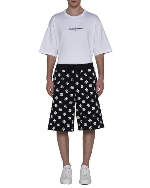 Dolce & Gabbana Blue All-Over Dg Printed Drawstring Shorts for men