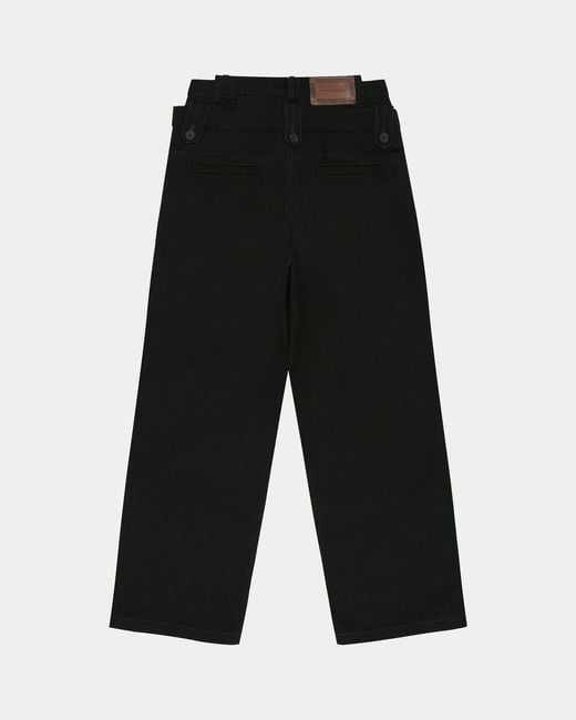 ANDERSSON BELL Black Double-Belted Wide-Leg Pants for men