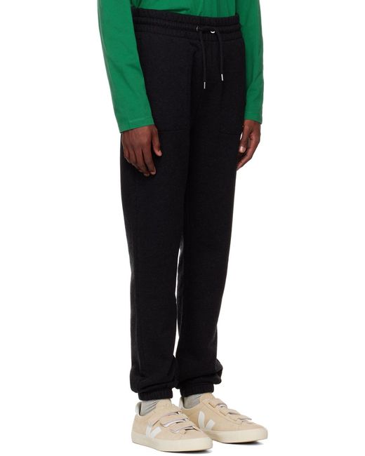 Maison Kitsuné Black Drawstring-Fastening Waist Trousers for men