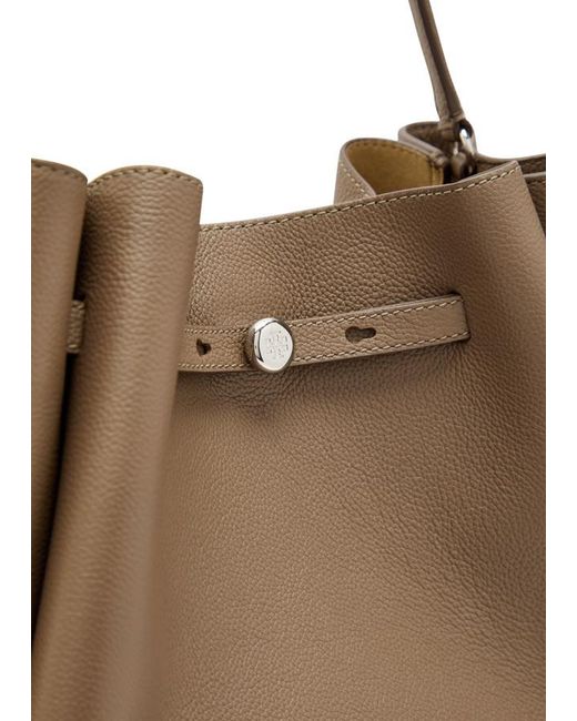 Tory Burch Brown Romy Large Grained Leather Bucket Bag