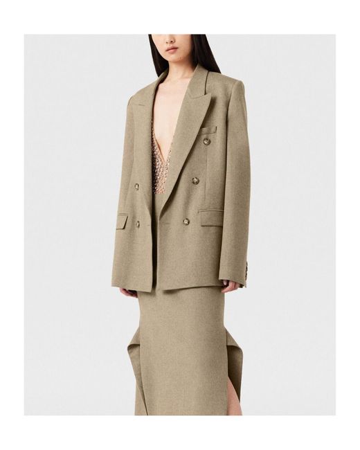 Stella McCartney Natural Double-Breasted Tailored Blazer