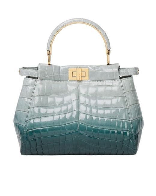 Fendi Blue Gradient Crocodile Bag