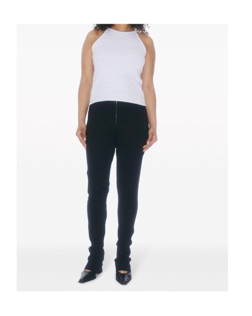 Filippa K White Monogram-Embroidered Striped Organic Cotton Tank Top