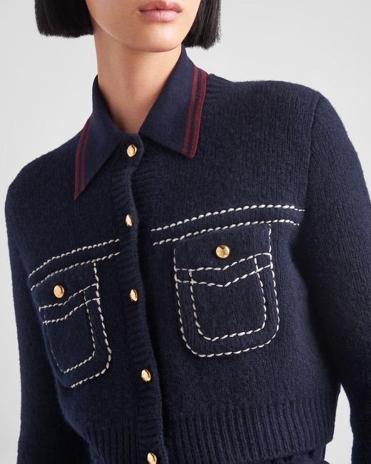 Prada Blue Cashmere Cardigan