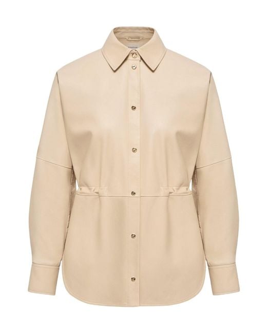 Moncler Natural Leather Long Sleeve Shirt