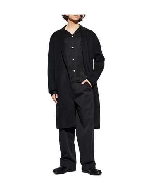 AllSaints Black Brax Wool Coat for men