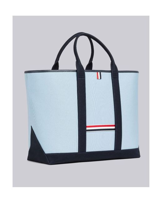 Thom Browne Blue Interlock Medium Tool Tote Bag for men
