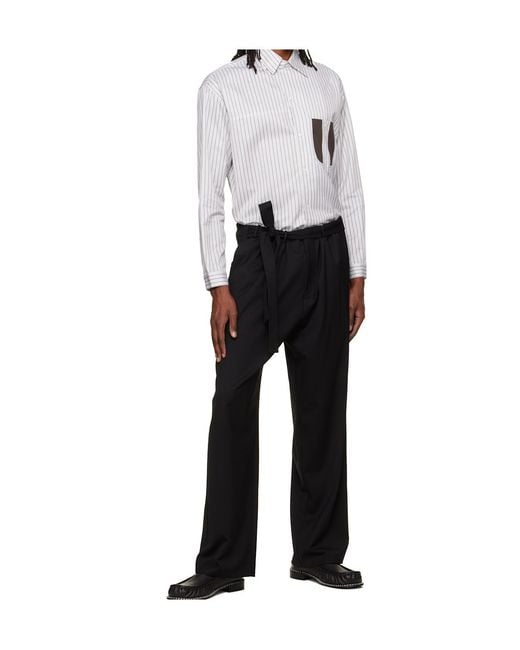 Kiko Kostadinov Black Drawstring Wide-Leg Trousers for men