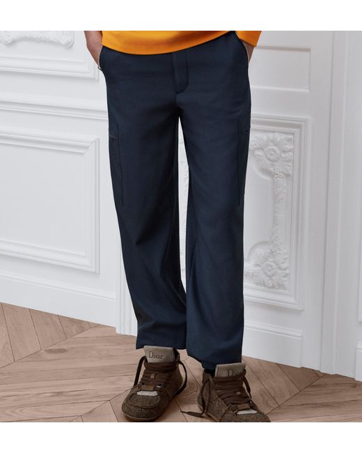 Dior Blue Casual Pants With Belt Loops for men