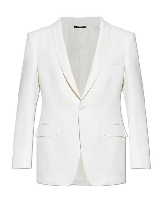 Tom Ford White Single-Breasted Blazer for men