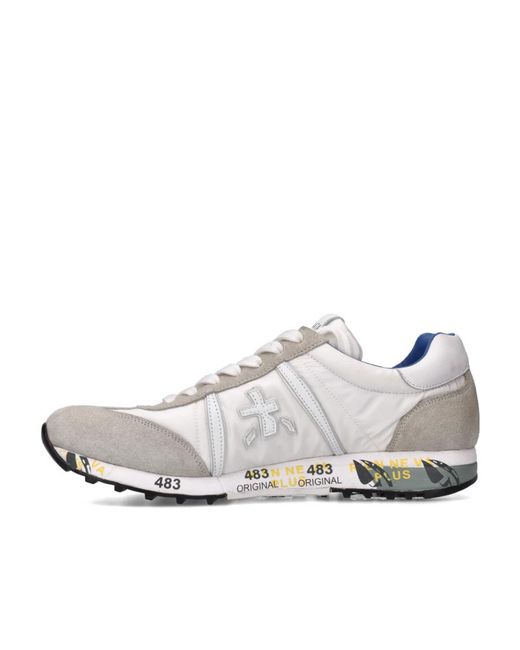 Premiata Gray Logo Casual Sneakers for men
