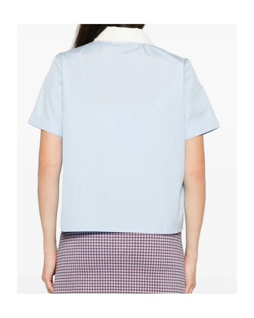 Miu Miu Blue Short-Sleeved Button-Up Shirt