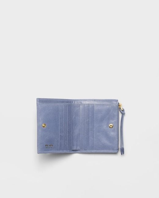 Prada Blue Small Leather Wallet