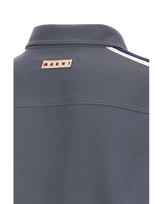 Marni Blue Chest Pocket Long-Sleeved Shirt for men