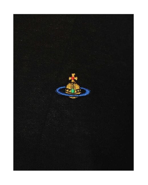 Vivienne Westwood Black Orb Embroidered Alex T-Shirt for men