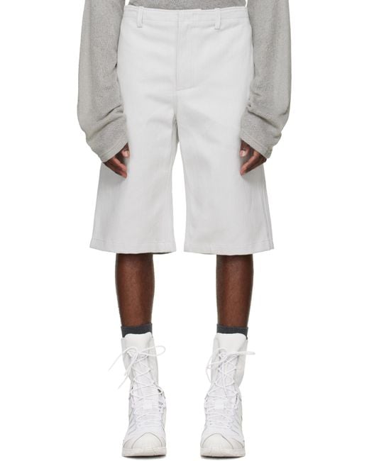 Rier White Belt Loop Shorts for men
