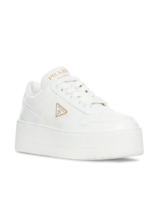 Prada White Round Toe Low-Top Casual Shoes