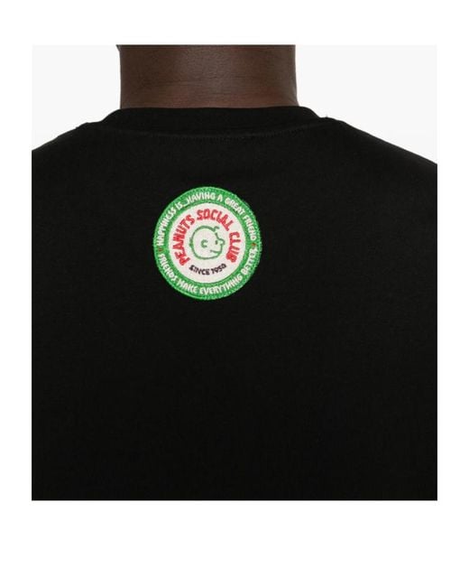 Iceberg Black Peanuts-Embroidered T-Shirt for men
