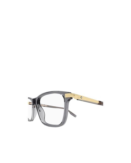 Montblanc White Eyewear Rectangle Frame Glasses for men
