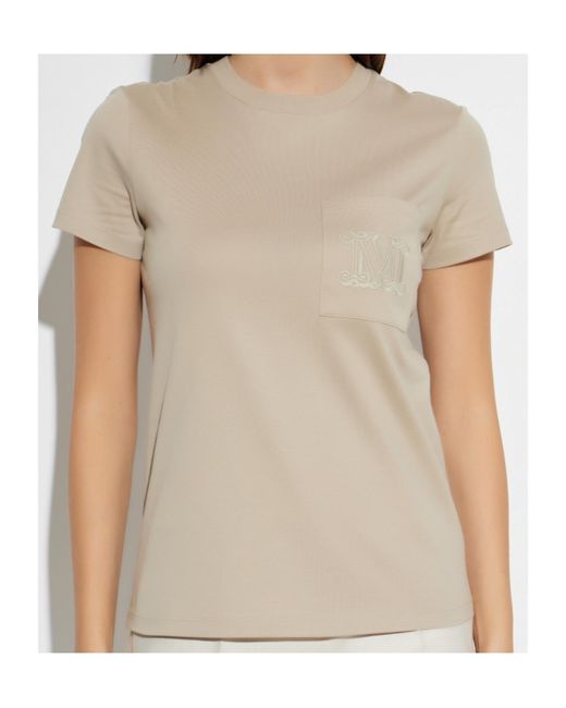 Max Mara Natural Papaia Logo Pocket T-Shirt