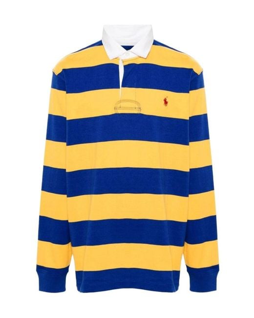 Polo Ralph Lauren Orange Pony Embroidered Striped Polo Shirt for men