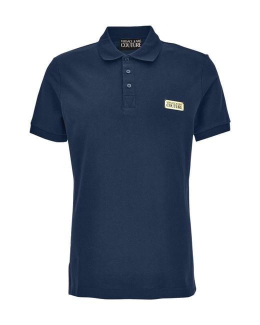 Versace Jeans Blue Appliqu Polo Shirt for men