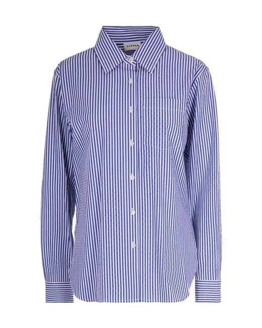 P.A.R.O.S.H. Blue Striped Embellished Shirt