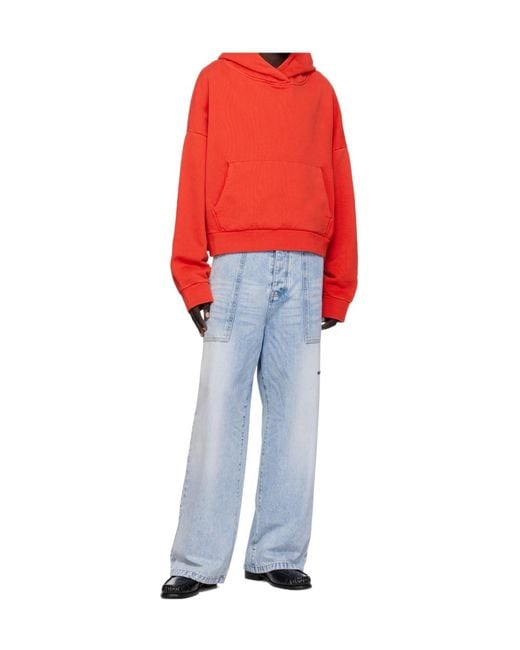 Entire studios Red 510 Gsm Organic Cotton Fleece Hoodie for men