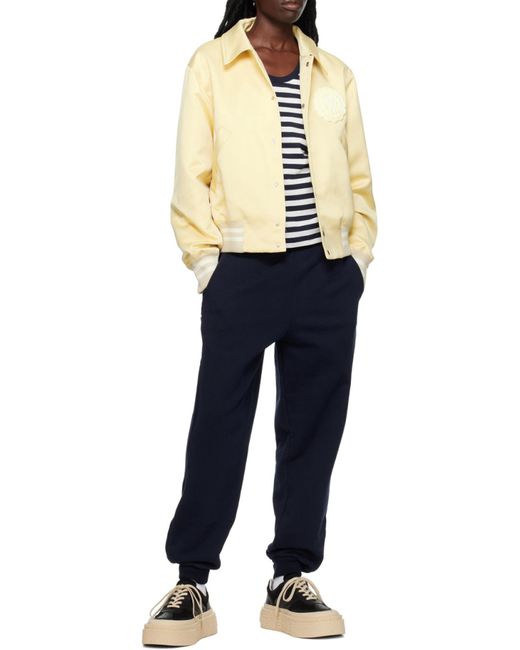 AMI Natural Logo Patch Varsity Jacket for men