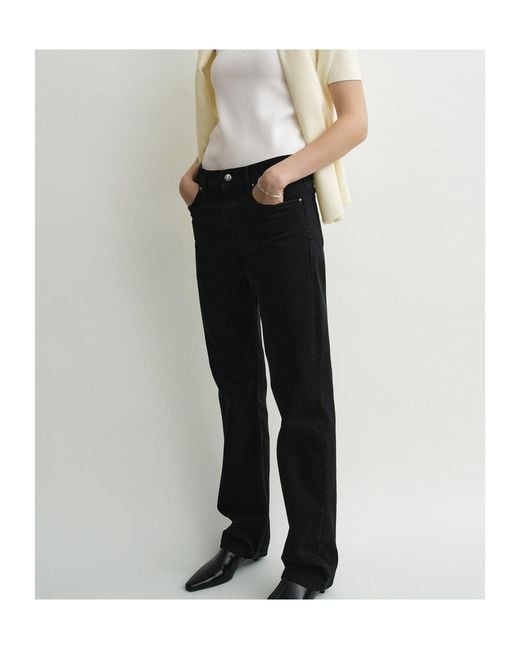 Totême Black Low-Cut Straight-Leg Jeans