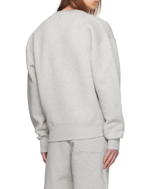 AMI Gray Ami De Coeur Long-Sleeved Crewneck Sweatshirt for men