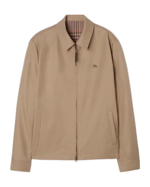 Burberry Natural Reversible Tropical Gabardine Bloomsbury Harrington Jacket for men