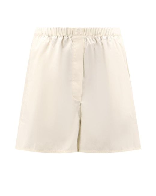 Miu Miu Natural High Waist Shorts