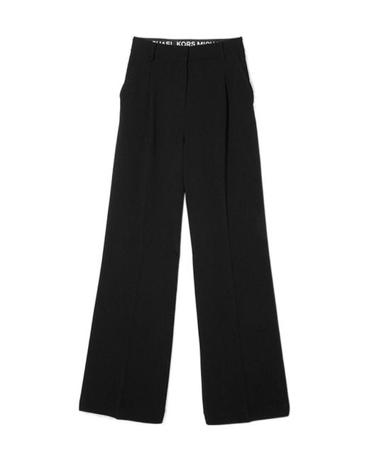 MICHAEL Michael Kors Black High-Waisted Tailored-Cut Trousers