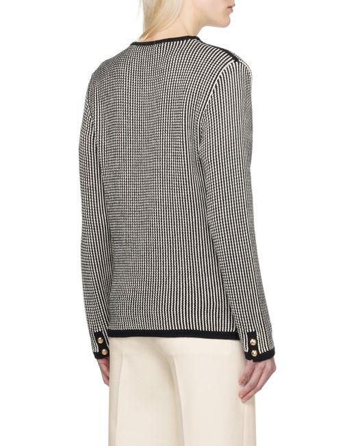 Anine Bing Gray Dave Stripe-Pattern Cardigan