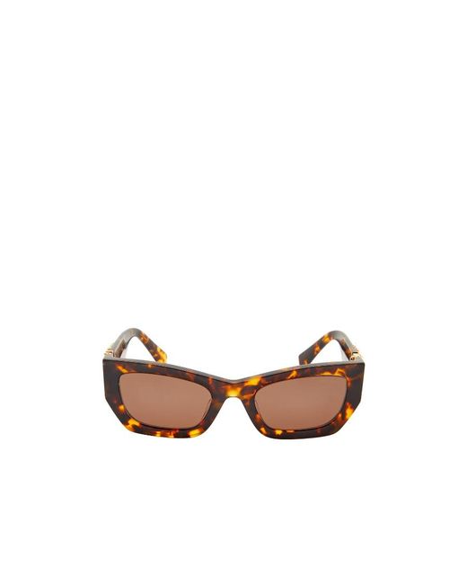 Miu Miu White Eyewear Rectangular Frame Sunglasses