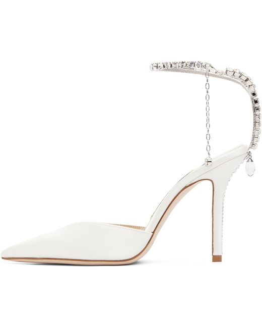 Jimmy Choo White Saeda 100 High-Heeled Sandals