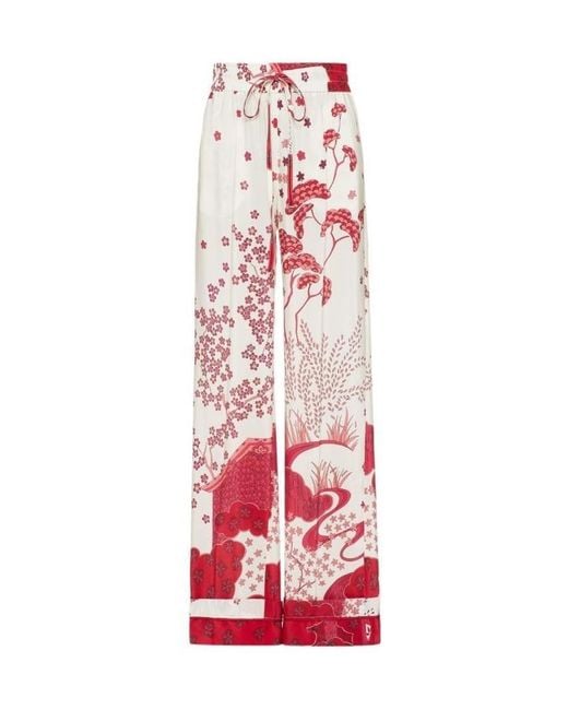 RED Valentino Red Toile De Jouy Trousers