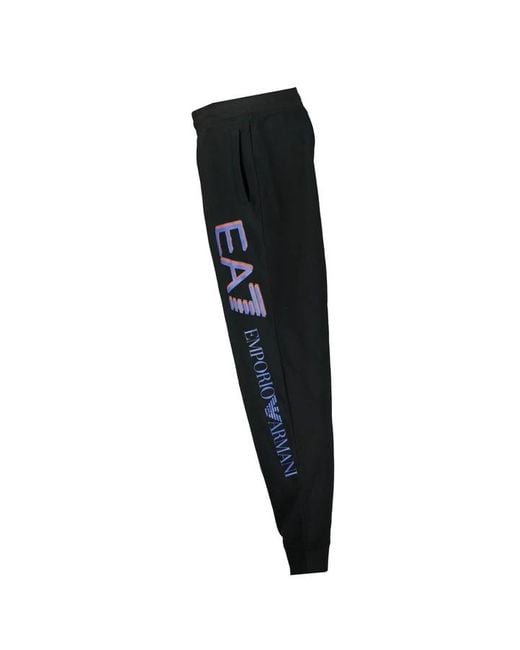 EA7 Black Logo Sweatpants for men