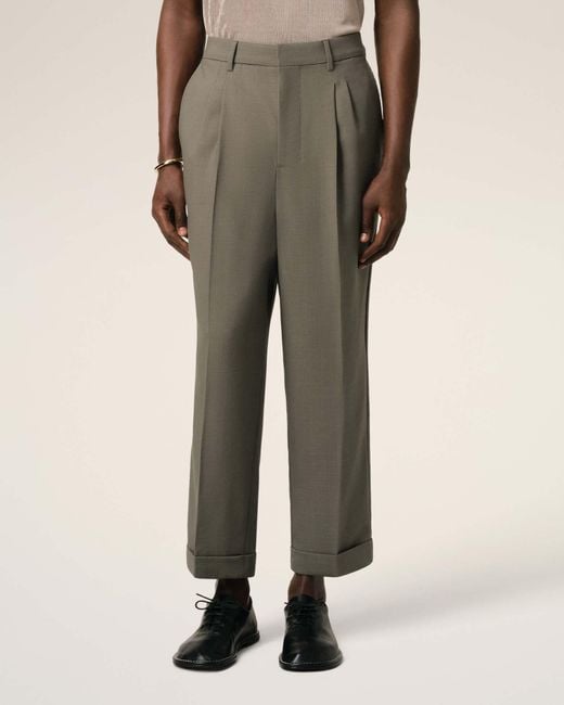 AMI Gray Tailored Trousers for men