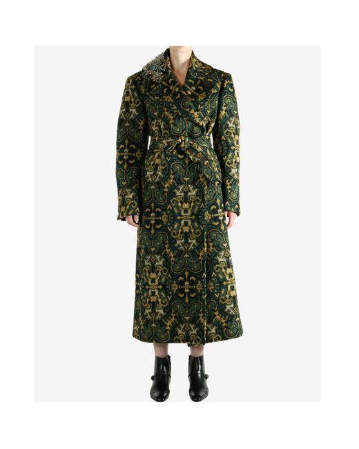 Dries Van Noten Green Rafaella Embellished Coat