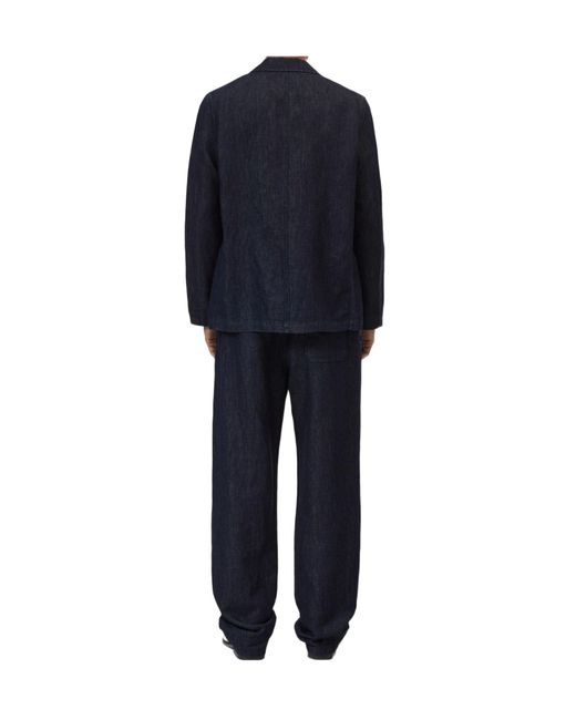 Closed Blue Notch-Lapel Patch-Pocket Denim Jacket