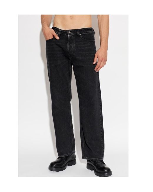 DIESEL Black Belt Loop Jeans for men