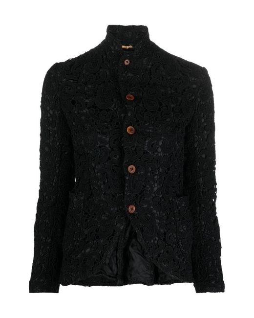 Comme des Garçons Black Long-Sleeved Button Casual Jacket
