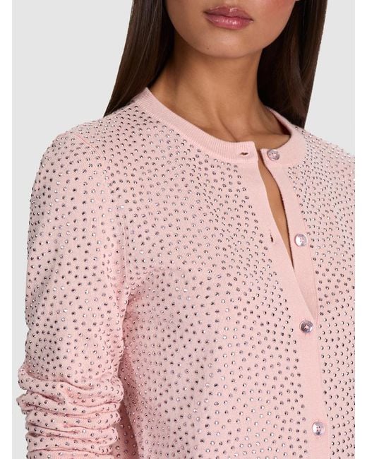 Alice + Olivia Pink Carson Embellished Cardigan