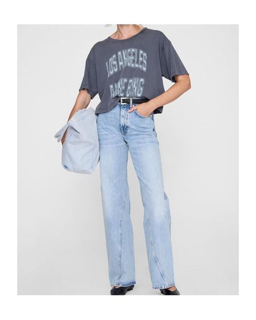 Anine Bing Blue Johnny Cropped T-Shirt