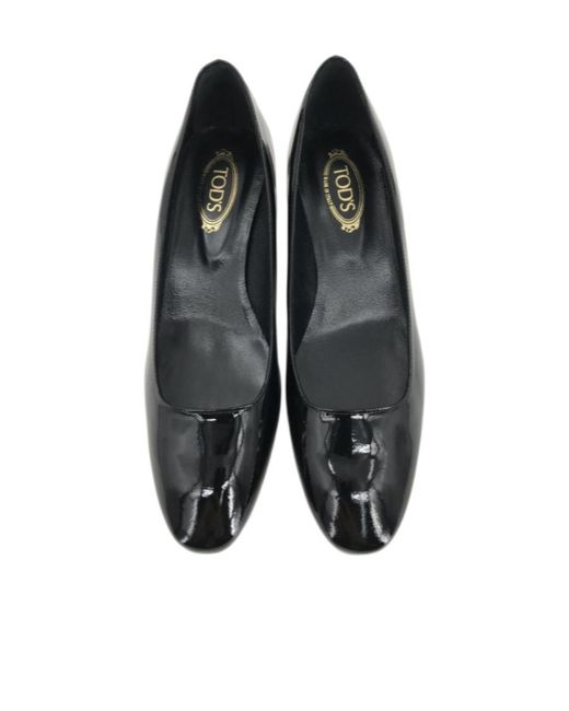 Tod's Black Logo Details Heels