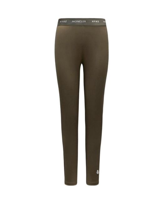 Moncler Green Logo High-Rise Tights